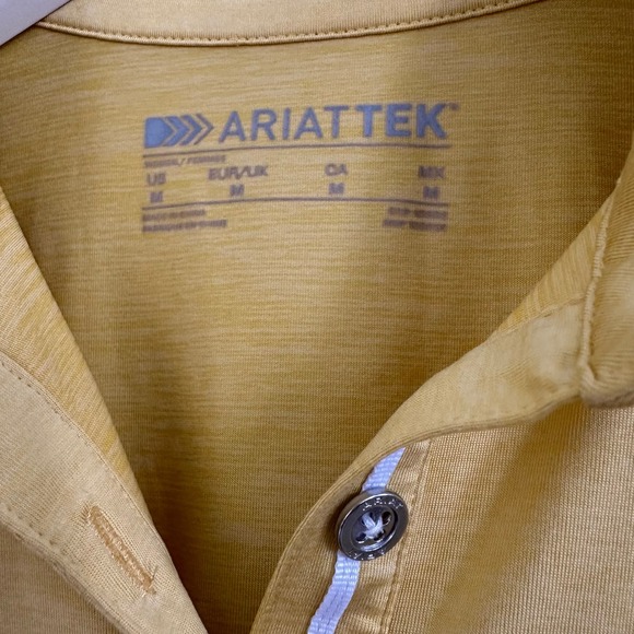 AriatTEK Women's Polo Shirt‎ Yellow Short Sleeve Performance Riding Top Small - Picture 4 of 8